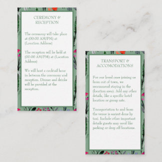 Whimsical Floral Watercolor Wedding Enclosure Card