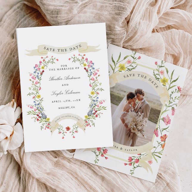 Whimsical Floral Wedding Crest Garden Save The Date (Creator Uploaded)