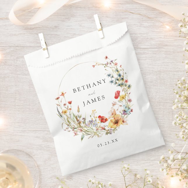 Whimsical Floral Wedding Favour Bags (Clipped)