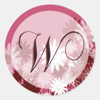 Whimsical Floral Wedding Monogram W Envelope Seal