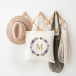 Whimsical Floral Wreath Monogram Tote Bag<br><div class="desc">Custom designed tote bag with a sweet whimsical illustrated floral frame,  personalised with your monogram or other custom text. Click Customise It to change text fonts and colours to create your own unique one of a kind design. Adorable for bridesmaid gifts!</div>
