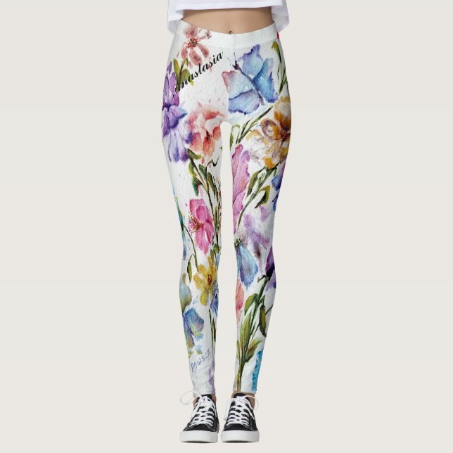 WHIMSICAL FLORALS LEGGINGS (Front)