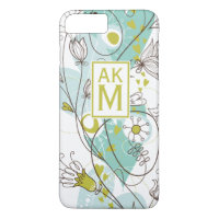 Whimsical Florals Monogram iPhone 7 Plus Case