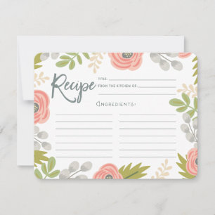 Whimsical Florals Recipe Card