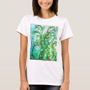WHIMSICAL FLOURISHES bright green blue yellow T-Shirt