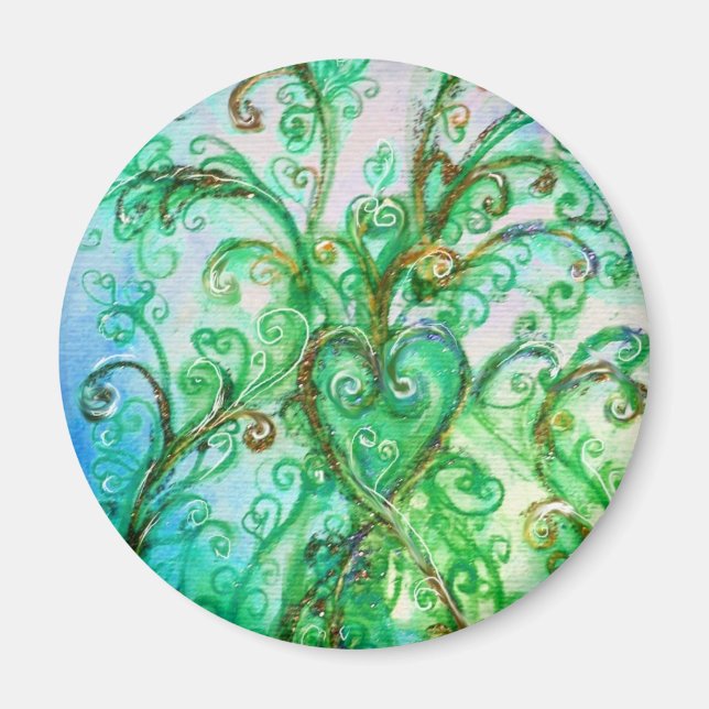 WHIMSICAL FLOURISHES bright green yellow blue Magnet (Front)