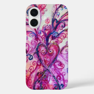 WHIMSICAL FLOURISHES bright pink red purple iPhone 16 Case
