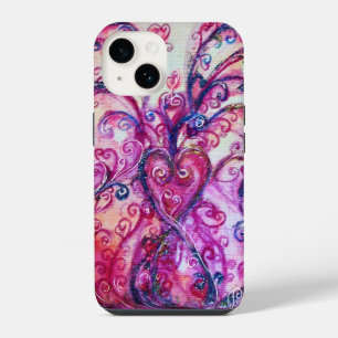 WHIMSICAL FLOURISHES bright pink red purple iPhone 14 Case