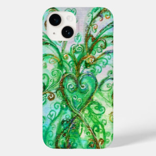 WHIMSICAL FLOURISHES bright teal green white Case-Mate iPhone 14 Case