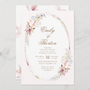 Whimsical Flower Bohemian Wedding Invitation
