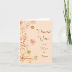 Whimsical Flower Border Wedding Thank You