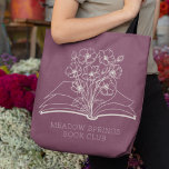 Whimsical Flower Bouquet Personalised Book Club Tote Bag<br><div class="desc">Whimsical Flower Bouquet Dark Dusty Purple Personalised Book Club Tote Bag,  customise it with your book club name,  book store name or with a name and gift it to a book lover.</div>