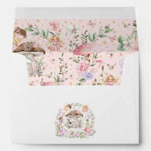 Whimsical Flower Fairy Garden Return Address Envelope