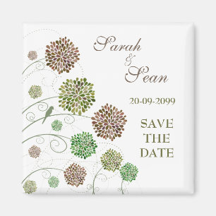 Whimsical Flower Garden Save the Date Magnet
