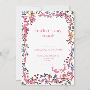 Whimsical Flower Mother's Day Brunch Invitation