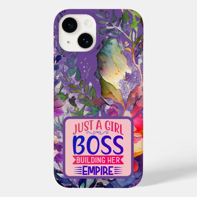 Whimsical Flower Pattern Girl Boss Case-Mate iPhone Case (Back)