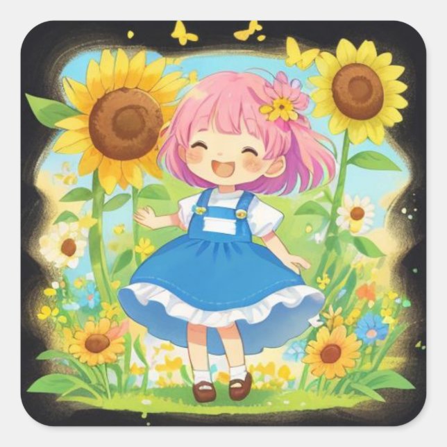 Whimsical Flower Stickers for Kids (Front)
