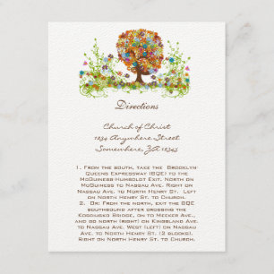 Whimsical Flower Tree Wedding Direction Cards