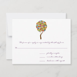 Whimsical Flower Tree Wedding Response Cards