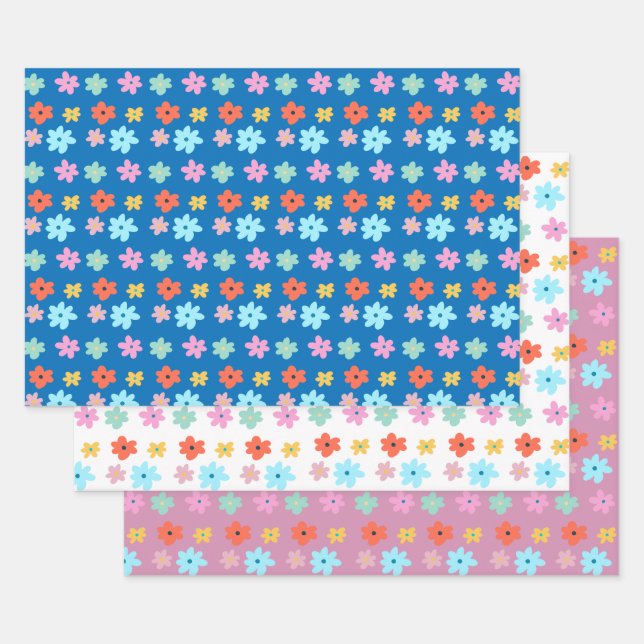 Whimsical Flower Wrapping Paper (Set)