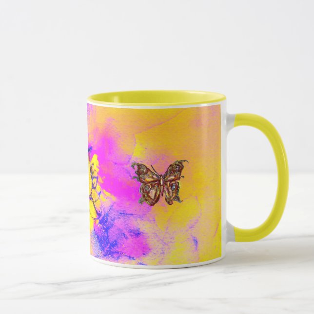 WHIMSICAL FLOWERS  AND BUTTERFLIES MUG (Right)
