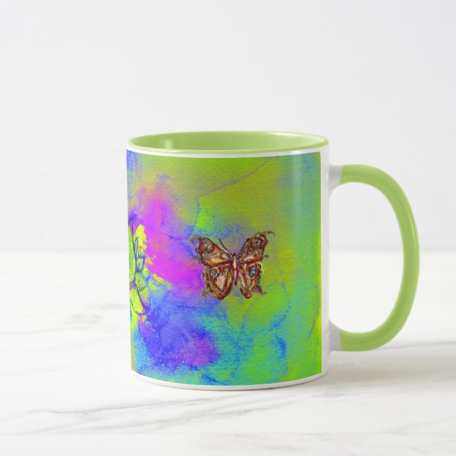 WHIMSICAL FLOWERS  AND BUTTERFLIES MUG (Right)
