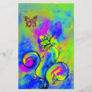 WHIMSICAL FLOWERS  AND BUTTERFLIES STATIONERY