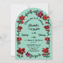  Whimsical Flowers Arch Border 35th Birthday Party