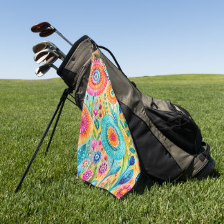 Whimsical Flowers Golf Towel