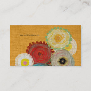 Whimsical Flowers Handmade Art Business Cards