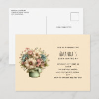 Whimsical Flowers in a Planter Pot Birthday