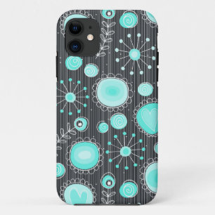 Whimsical Flowers in Turquoise iPhone 5 Case