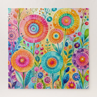 Whimsical Flowers Jigsaw Puzzle