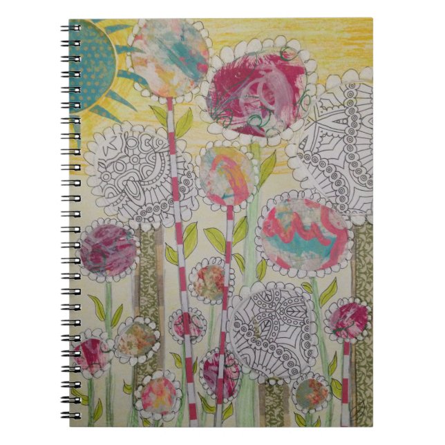 Whimsical Flowers  Notebook (Front)