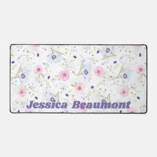 Whimsical Flowers Personalised  Desk Mat