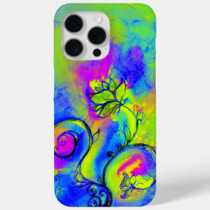 WHIMSICAL FLOWERS pink yellow green purple iPhone 15 Pro Max Case