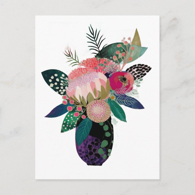 Whimsical flowers postcard (Front)