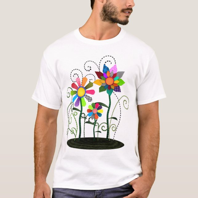 Whimsical Flowers T-Shirt (Front)
