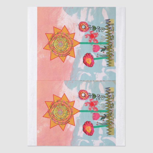 Whimsical Flowers  Tissue Paper (Front)