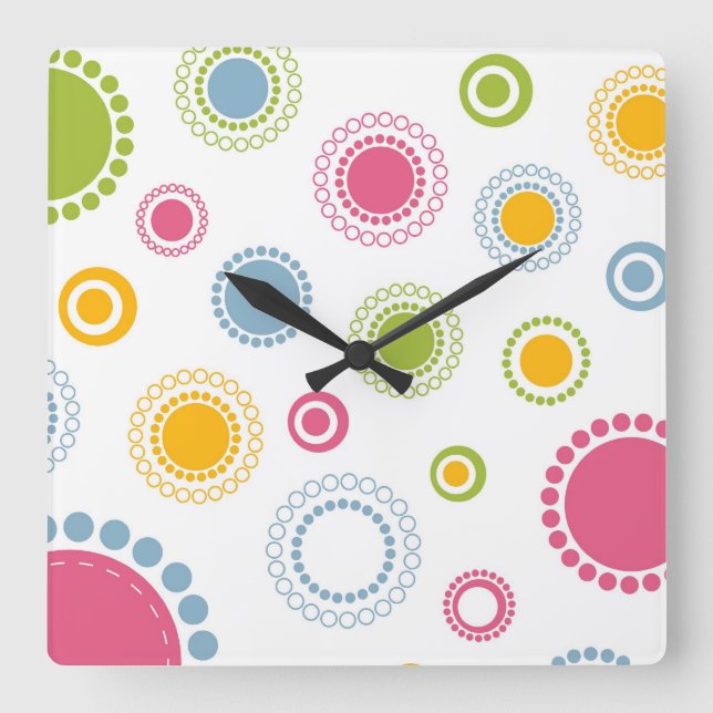 Whimsical Flowers Wall Clock (Front)