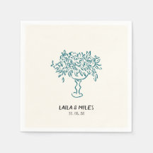 Whimsical flowers wedding hand drawn