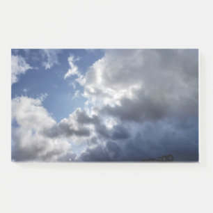 Whimsical fluffy clouds in bright blue Cornish Sky Post-it Notes