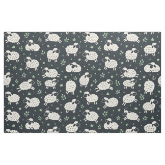 Whimsical Fluffy Sheep Pattern Fabric