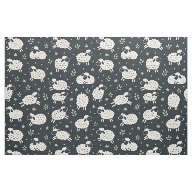 Whimsical Fluffy Sheep Pattern Fabric (Yard)