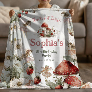 whimsical flutter and twirl fairies birthday fleece blanket