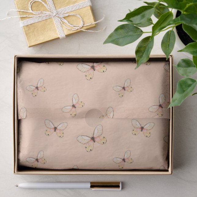 Whimsical Fluttering Butterflies Pattern Tissue Paper (Gift)