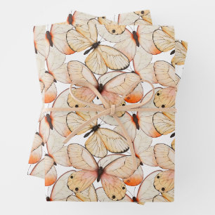 Whimsical Fluttering Butterflies Pattern Wrapping Paper Sheet