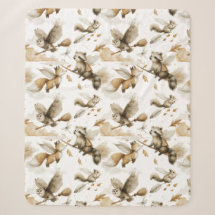 Whimsical Flying Animals Sherpa Blanket