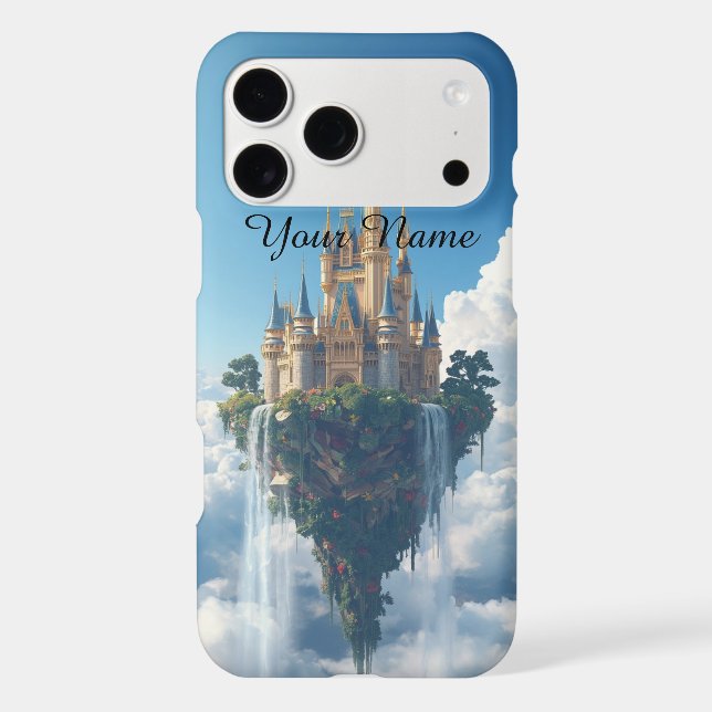 Whimsical Flying Castle in Clouds Custom Phone Cas (Back)