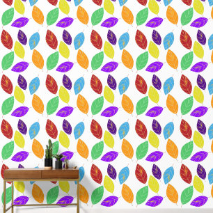 Whimsical Flying Fall Leaves Wallpaper